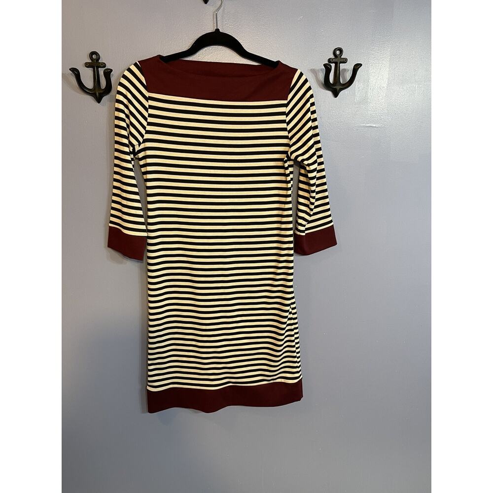 Isaac Mizhahi Dress Size S Black/White/Burgundy